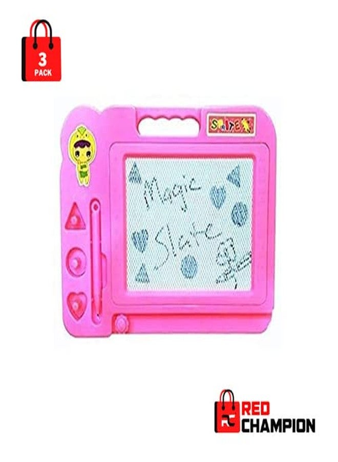 Red Champion Children Magic Slate Pen Doodle Pad Eraser Drawing Easy Reading Writing Learning Graffiti Board Kids Educational Toy Magnetic Painting Sketch Pad Multicolor (Children Magic Slate-P1) - Image 2